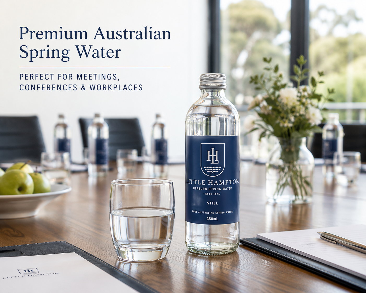 Little Hampton Australian Still Spring Water 350ml Glass Bottles (24 Pack)