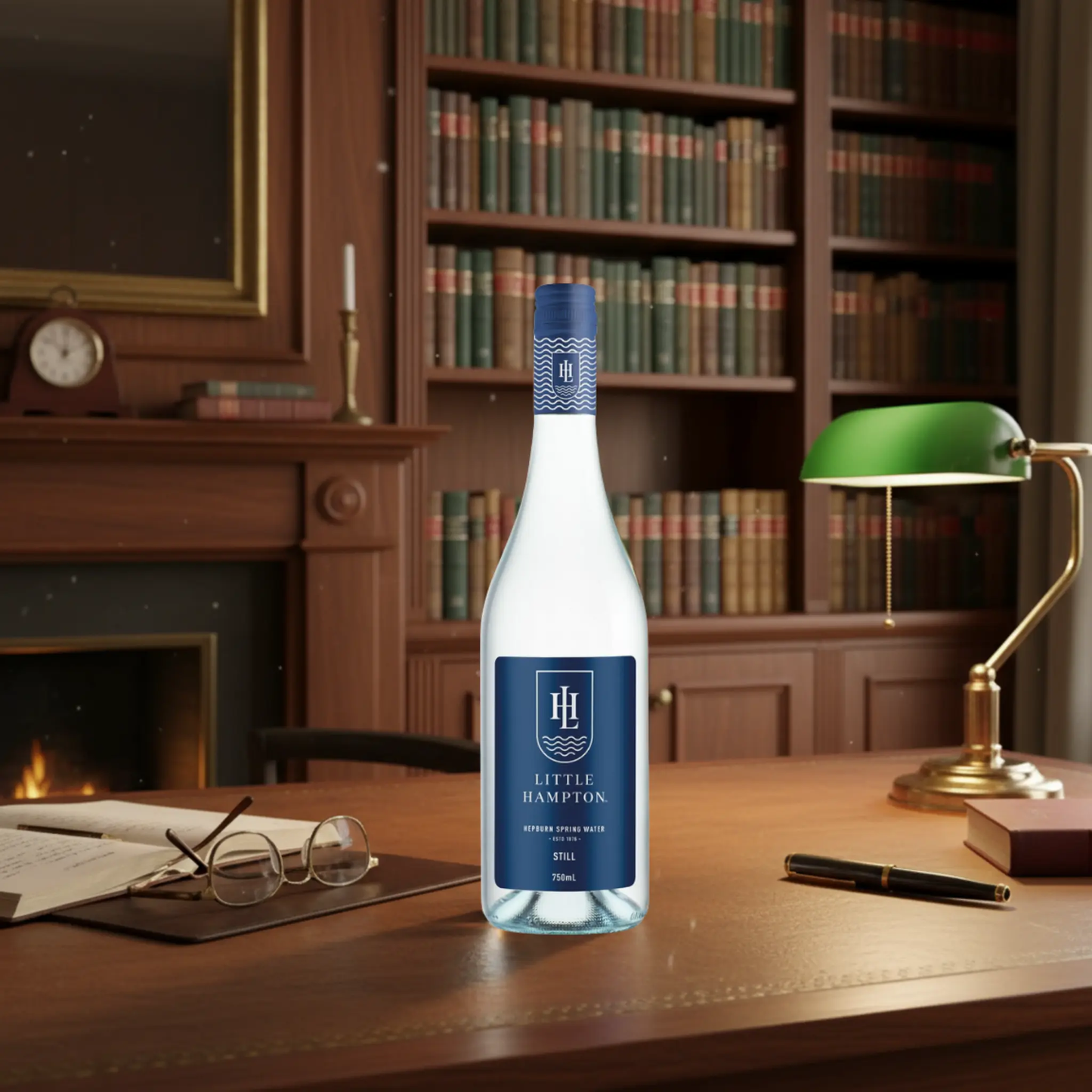 Little Hampton Still Water 750ml in elegant vintage private library study