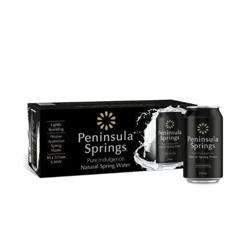 Peninsula Springs Sparkling Water 375ml × 10 cans with display box