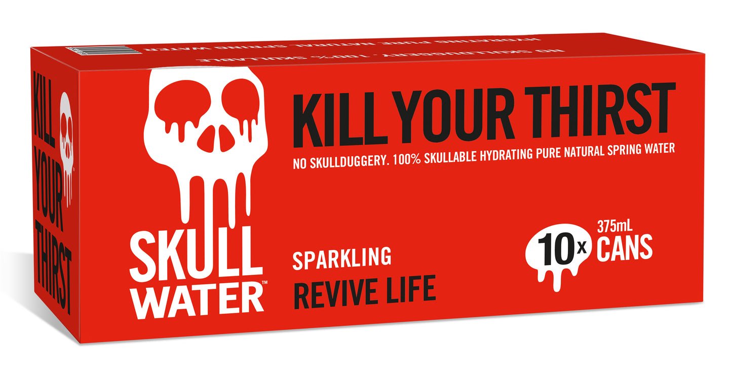 Skull Water Sparkling – 375mL Cans (10 Pack)