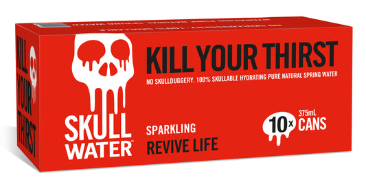 Skull Water Sparkling – 375mL Cans (10 Pack)