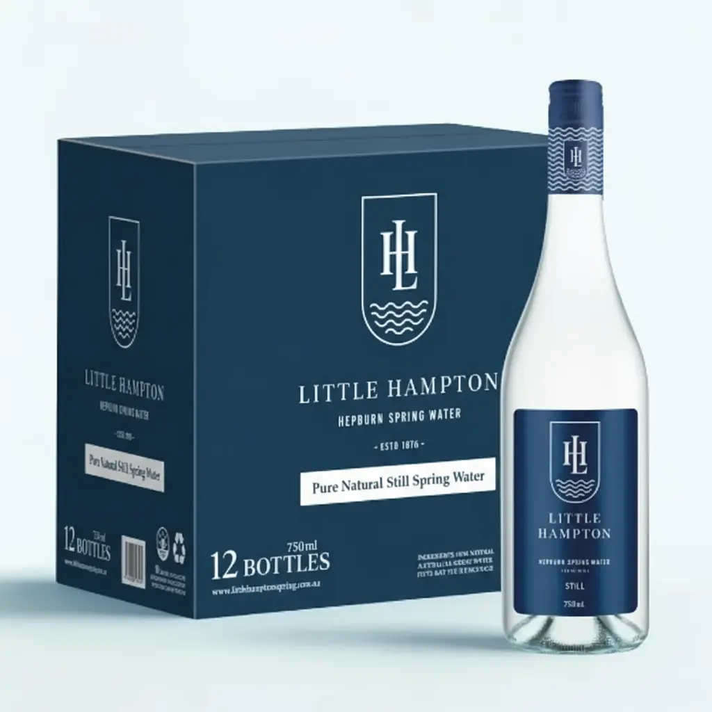 Little Hampton Still Spring Water 750ml × 12 glass bottles with premium packaging box