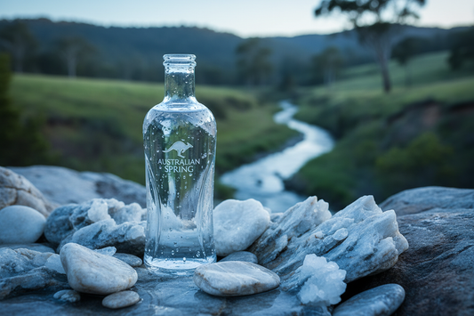 Australian spring water with natural minerals including calcium magnesium and potassium
