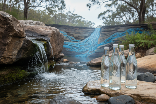 Journey of Little Hampton Spring Water from natural source to premium glass bottles in Australian landscape