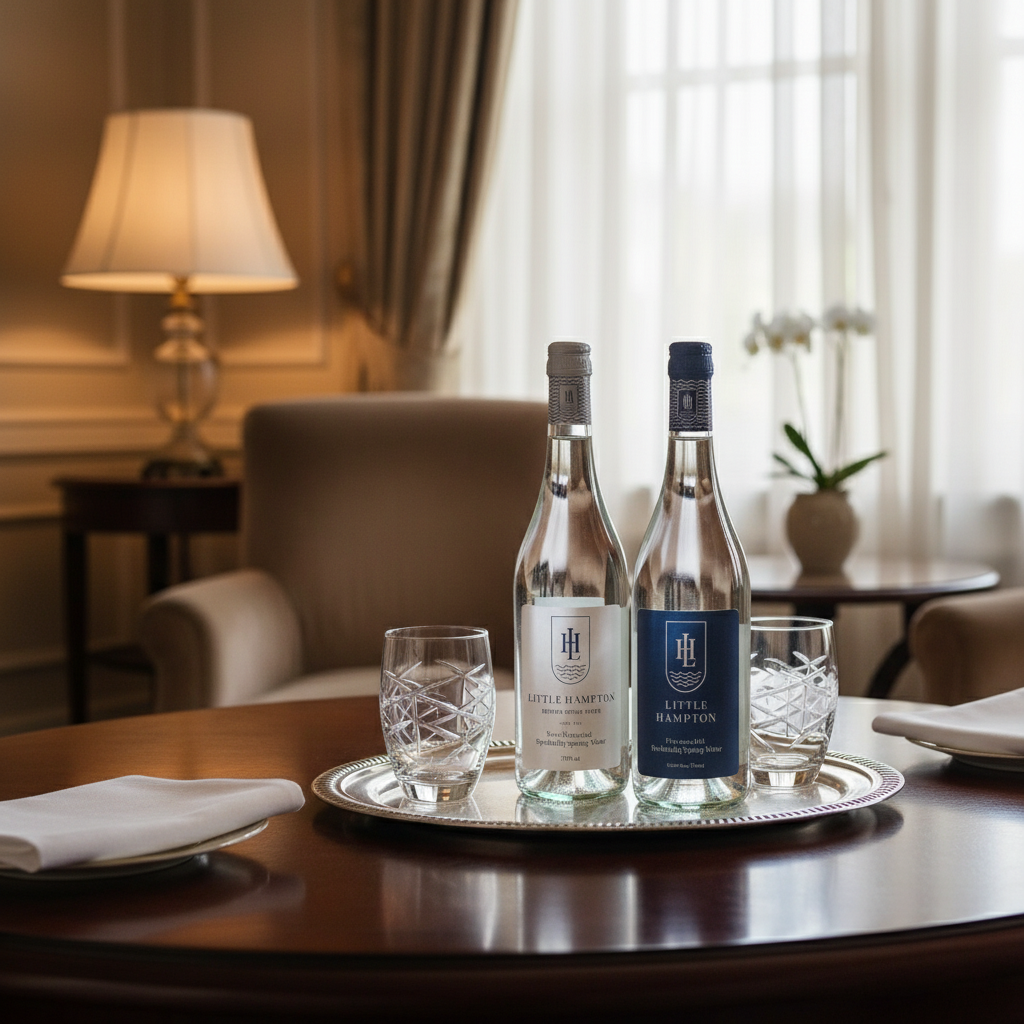 Little Hampton premium glass bottles collection - 750ml sparkling and still spring water