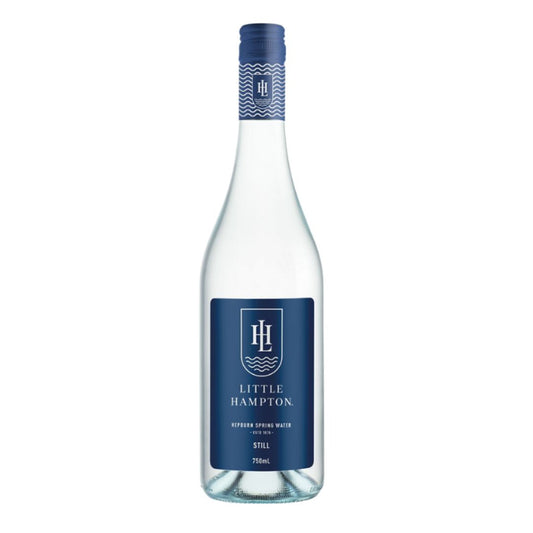 Little Hampton still spring water 750mL glass bottle premium Australian spring water on white background