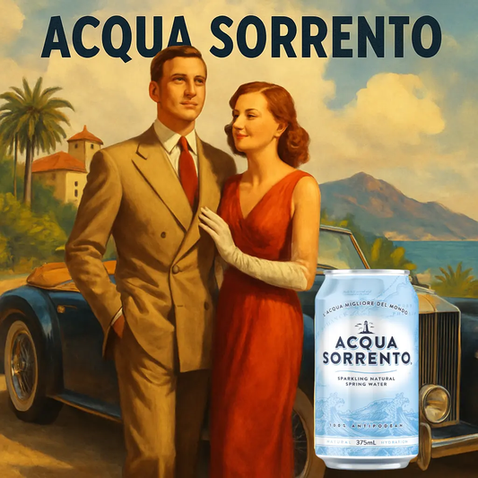 Acqua Sorrento Sparkling Water 375ml single can close-up